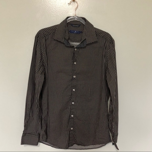 Stone Rose Button Up Shirt Bulldog Print 3 Medium - Picture 1 of 5